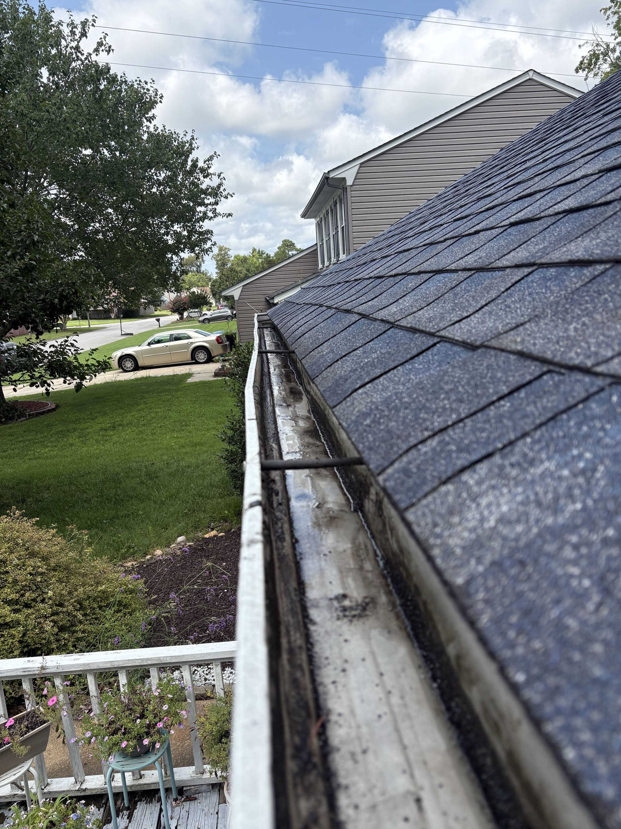 Gutters before cleaning