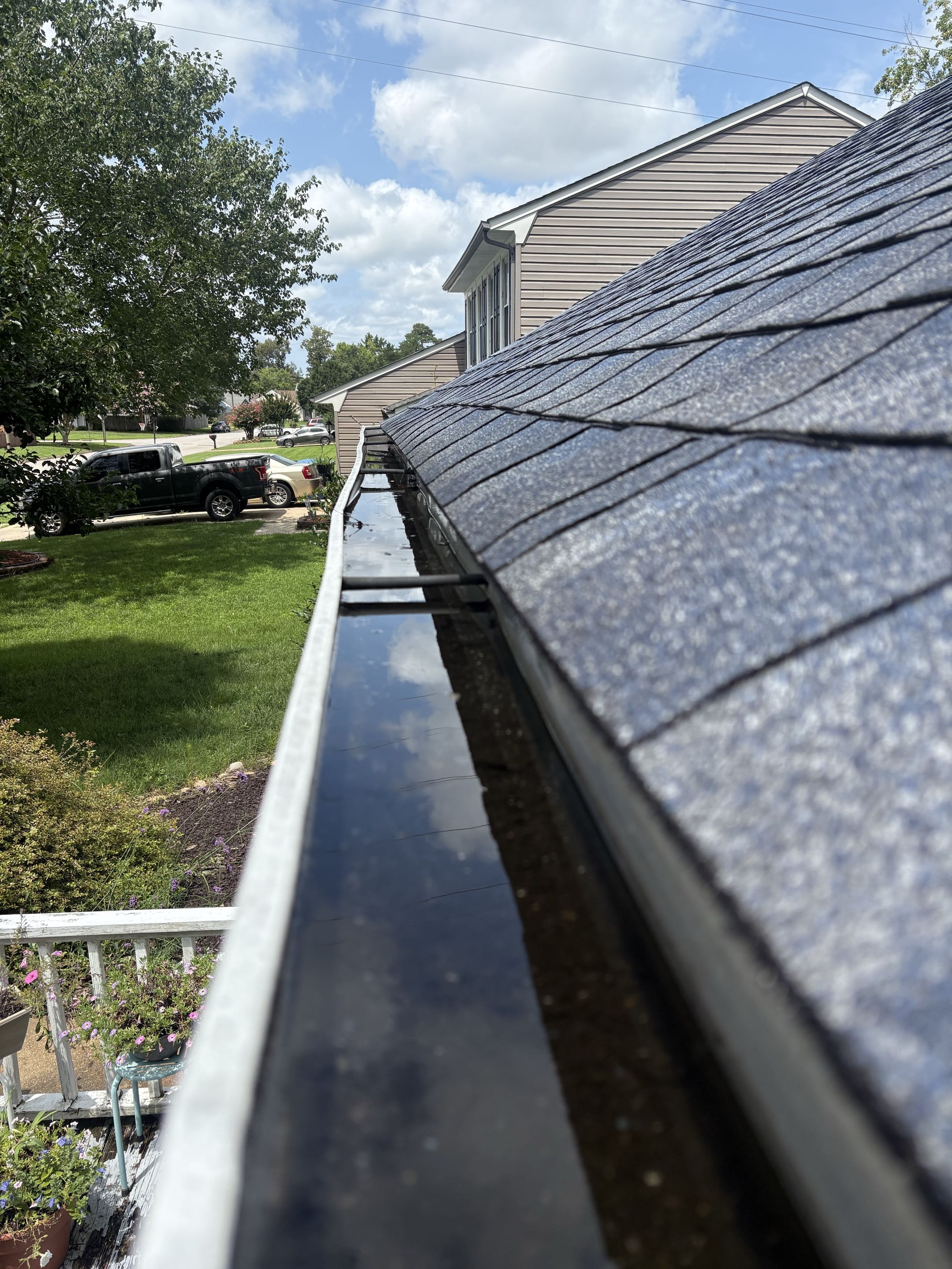 Gutters after cleaning